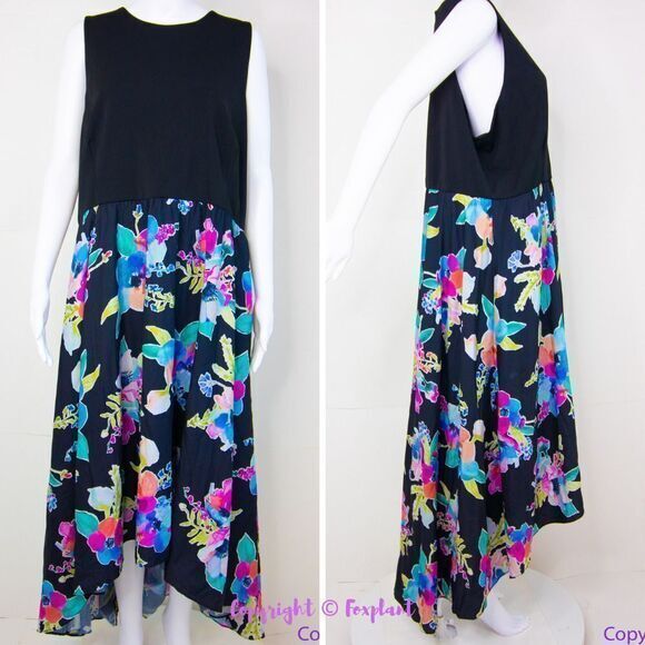 Hutch‎ gwynniebee Rainbow Mist Floral Print Hi-Lo Maxi Dress , 2X - Picture 2 of 16